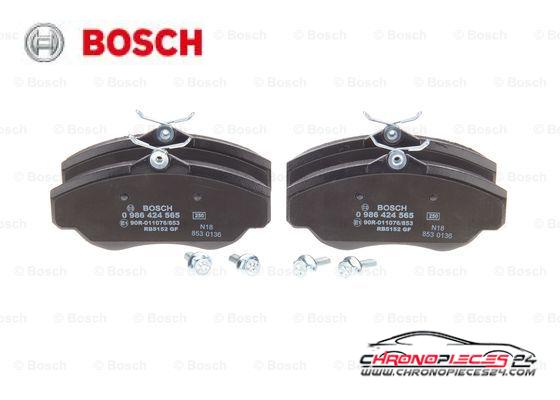 Achat de BOSCH 0 986 424 565 Kit de plaquettes de frein, frein à disque pas chères