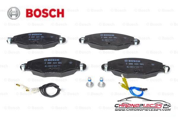 Achat de BOSCH 0 986 424 581 Kit de plaquettes de frein, frein à disque pas chères