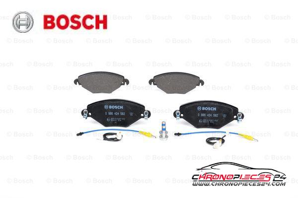 Achat de BOSCH 0 986 424 582 Kit de plaquettes de frein, frein à disque pas chères