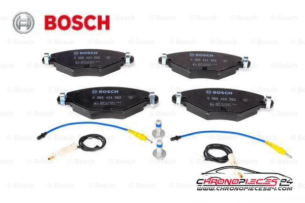 Achat de BOSCH 0 986 424 582 Kit de plaquettes de frein, frein à disque pas chères