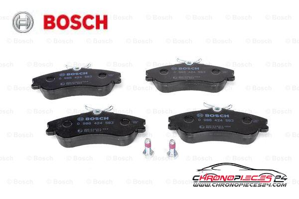 Achat de BOSCH 0 986 424 583 Kit de plaquettes de frein, frein à disque pas chères