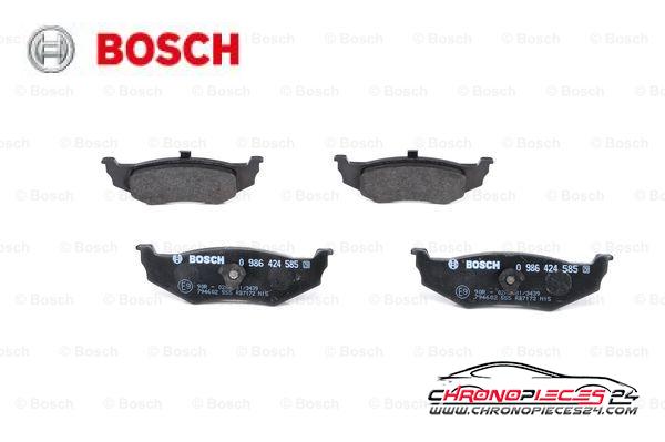 Achat de BOSCH 0 986 424 585 Kit de plaquettes de frein, frein à disque pas chères