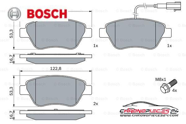 Achat de BOSCH 0 986 424 597 Kit de plaquettes de frein, frein à disque pas chères