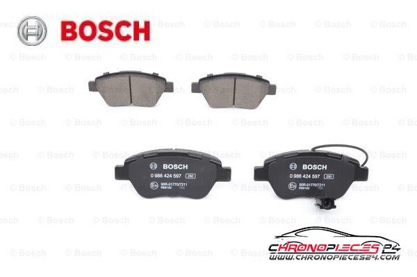 Achat de BOSCH 0 986 424 597 Kit de plaquettes de frein, frein à disque pas chères