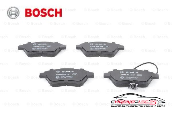 Achat de BOSCH 0 986 424 597 Kit de plaquettes de frein, frein à disque pas chères