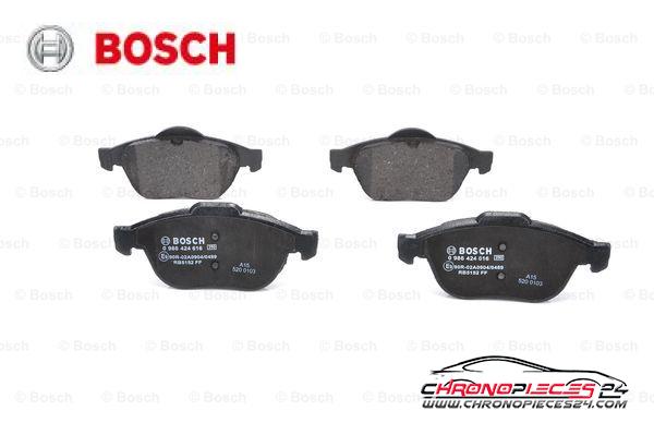 Achat de BOSCH 0 986 424 616 Kit de plaquettes de frein, frein à disque pas chères