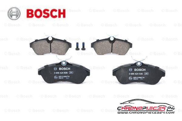 Achat de BOSCH 0 986 424 635 Kit de plaquettes de frein, frein à disque pas chères