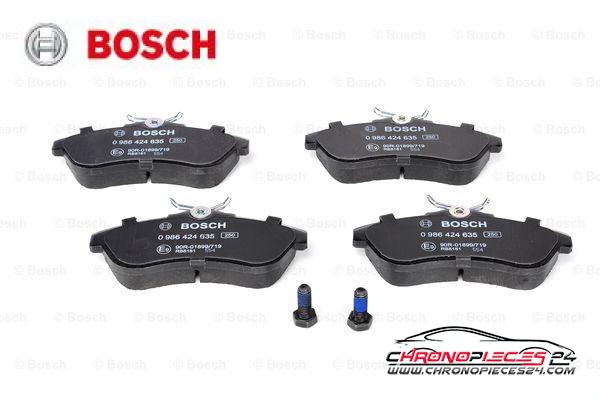 Achat de BOSCH 0 986 424 635 Kit de plaquettes de frein, frein à disque pas chères