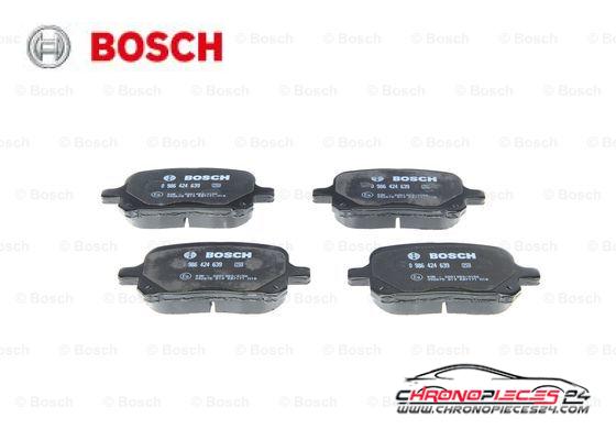 Achat de BOSCH 0 986 424 639 Kit de plaquettes de frein, frein à disque pas chères