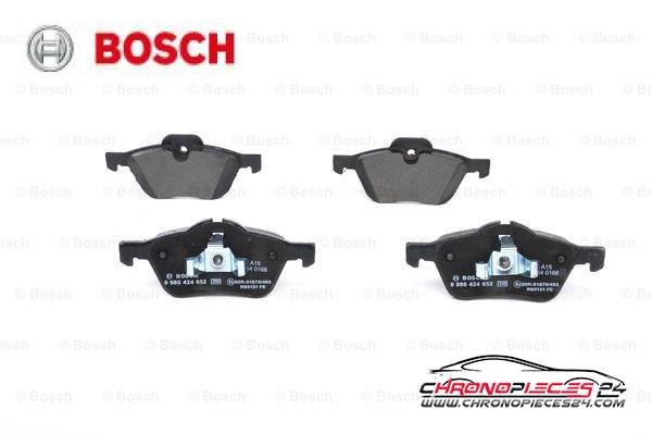 Achat de BOSCH 0 986 424 652 Kit de plaquettes de frein, frein à disque pas chères