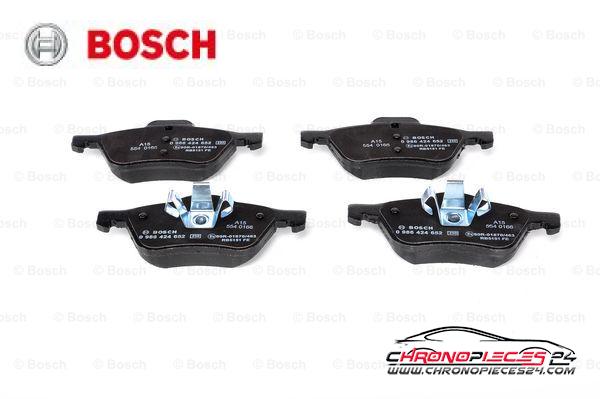 Achat de BOSCH 0 986 424 652 Kit de plaquettes de frein, frein à disque pas chères