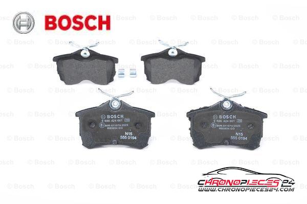 Achat de BOSCH 0 986 424 661 Kit de plaquettes de frein, frein à disque pas chères