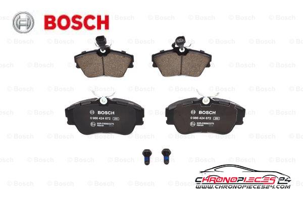 Achat de BOSCH 0 986 424 672 Kit de plaquettes de frein, frein à disque pas chères