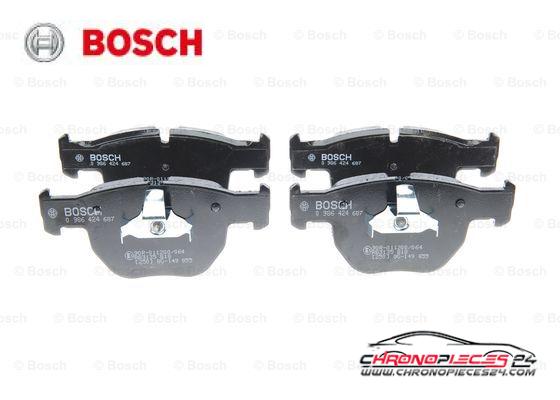 Achat de BOSCH 0 986 424 687 Kit de plaquettes de frein, frein à disque pas chères