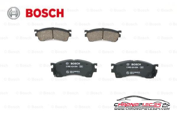 Achat de BOSCH 0 986 424 694 Kit de plaquettes de frein, frein à disque pas chères