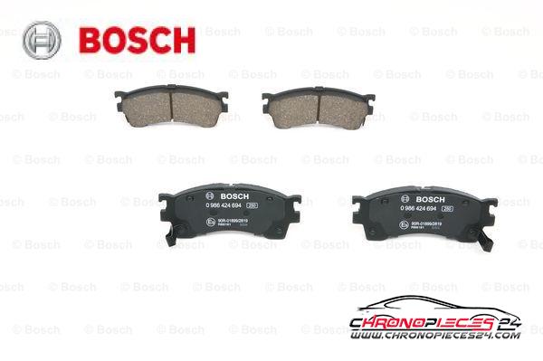 Achat de BOSCH 0 986 424 694 Kit de plaquettes de frein, frein à disque pas chères