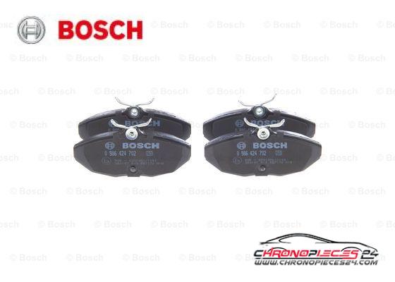 Achat de BOSCH 0 986 424 702 Kit de plaquettes de frein, frein à disque pas chères