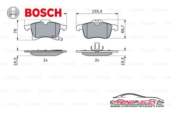 Achat de BOSCH 0 986 424 707 Kit de plaquettes de frein, frein à disque pas chères