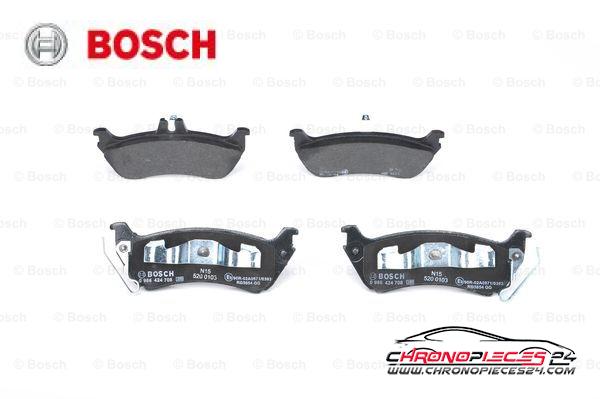 Achat de BOSCH 0 986 424 708 Kit de plaquettes de frein, frein à disque pas chères