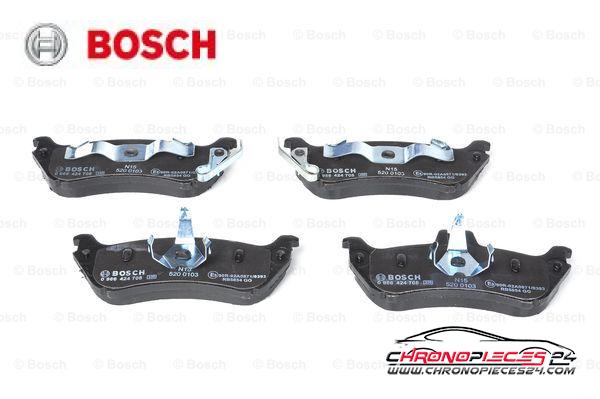 Achat de BOSCH 0 986 424 708 Kit de plaquettes de frein, frein à disque pas chères