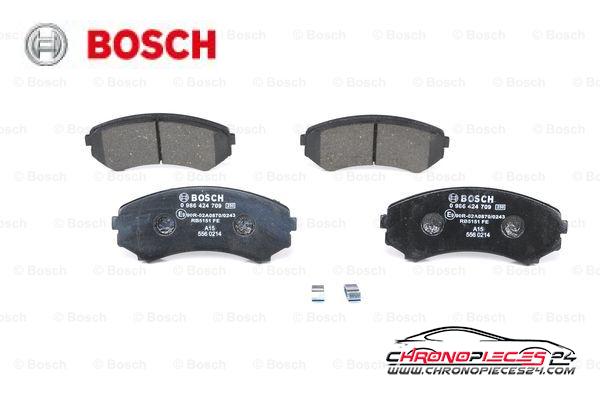 Achat de BOSCH 0 986 424 709 Kit de plaquettes de frein, frein à disque pas chères