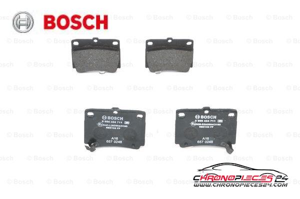 Achat de BOSCH 0 986 424 711 Kit de plaquettes de frein, frein à disque pas chères