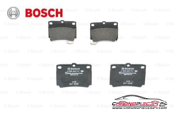 Achat de BOSCH 0 986 424 711 Kit de plaquettes de frein, frein à disque pas chères