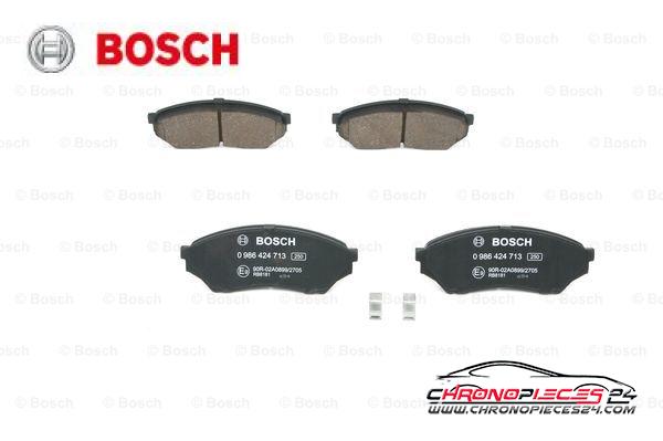 Achat de BOSCH 0 986 424 713 Kit de plaquettes de frein, frein à disque pas chères