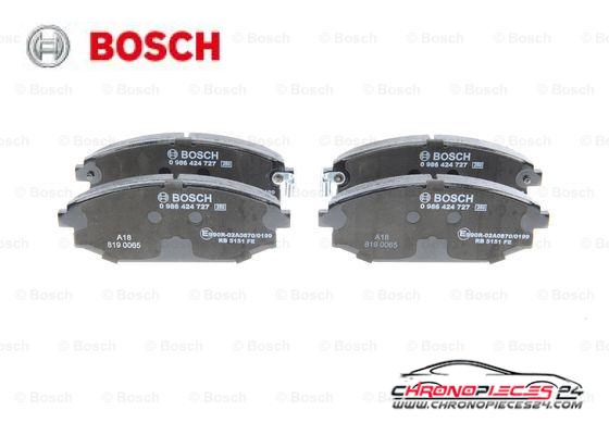 Achat de BOSCH 0 986 424 727 Kit de plaquettes de frein, frein à disque pas chères