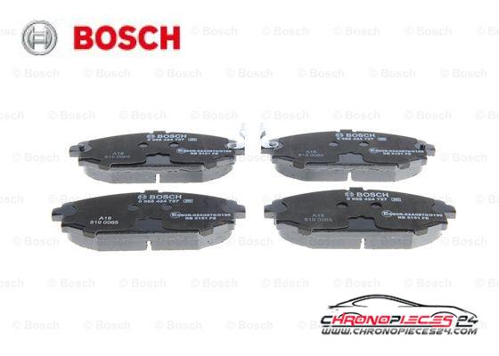 Achat de BOSCH 0 986 424 727 Kit de plaquettes de frein, frein à disque pas chères