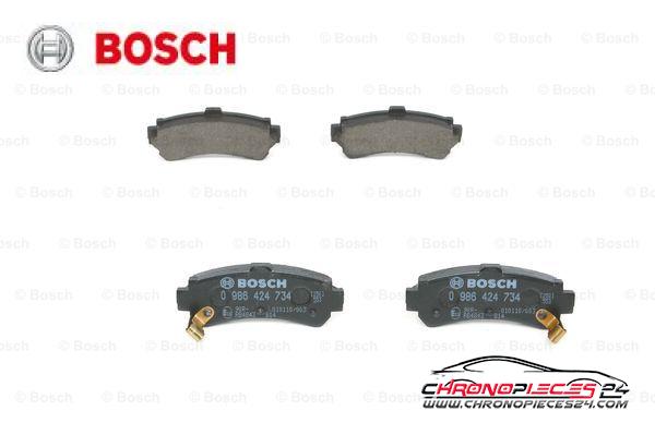 Achat de BOSCH 0 986 424 734 Kit de plaquettes de frein, frein à disque pas chères