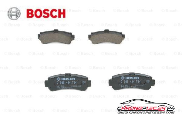 Achat de BOSCH 0 986 424 734 Kit de plaquettes de frein, frein à disque pas chères