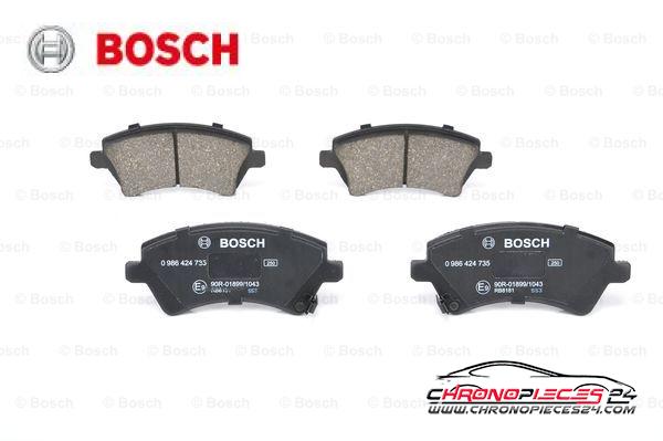 Achat de BOSCH 0 986 424 735 Kit de plaquettes de frein, frein à disque pas chères