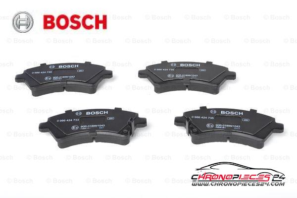 Achat de BOSCH 0 986 424 735 Kit de plaquettes de frein, frein à disque pas chères