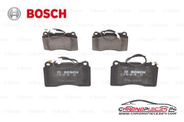 Achat de BOSCH 0 986 424 738 Kit de plaquettes de frein, frein à disque pas chères