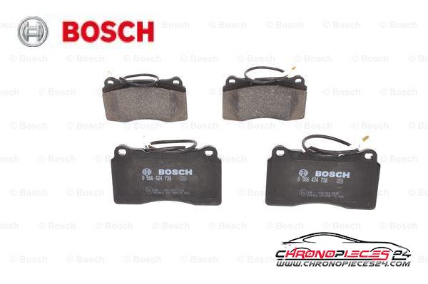 Achat de BOSCH 0 986 424 738 Kit de plaquettes de frein, frein à disque pas chères