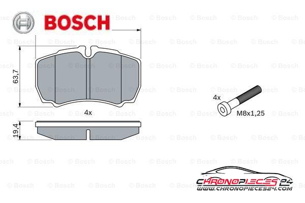 Achat de BOSCH 0 986 424 750 Kit de plaquettes de frein, frein à disque pas chères