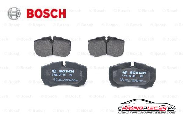 Achat de BOSCH 0 986 424 750 Kit de plaquettes de frein, frein à disque pas chères