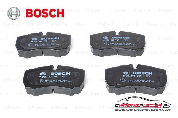 Achat de BOSCH 0 986 424 750 Kit de plaquettes de frein, frein à disque pas chères