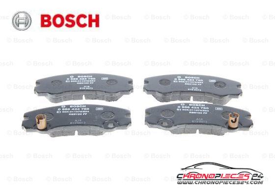 Achat de BOSCH 0 986 424 760 Kit de plaquettes de frein, frein à disque pas chères