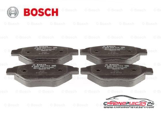 Achat de BOSCH 0 986 424 774 Kit de plaquettes de frein, frein à disque pas chères