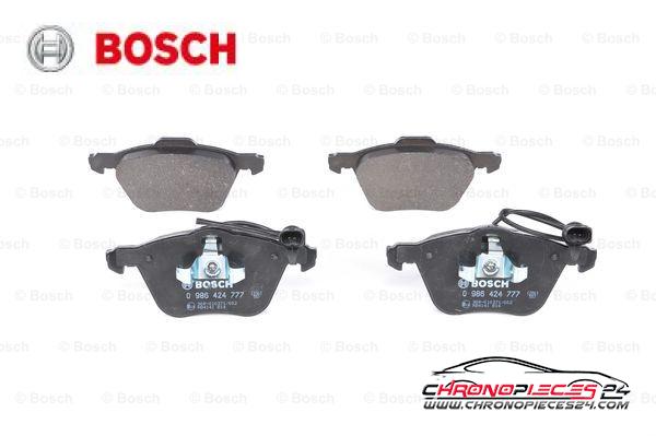 Achat de BOSCH 0 986 424 777 Kit de plaquettes de frein, frein à disque pas chères