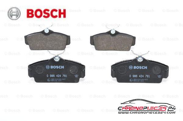 Achat de BOSCH 0 986 424 781 Kit de plaquettes de frein, frein à disque pas chères