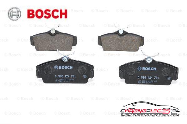 Achat de BOSCH 0 986 424 781 Kit de plaquettes de frein, frein à disque pas chères