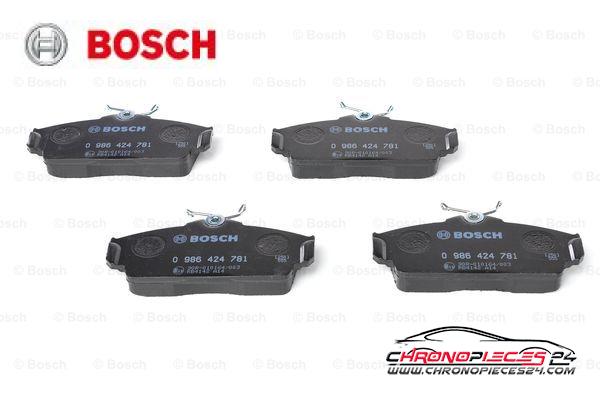 Achat de BOSCH 0 986 424 781 Kit de plaquettes de frein, frein à disque pas chères