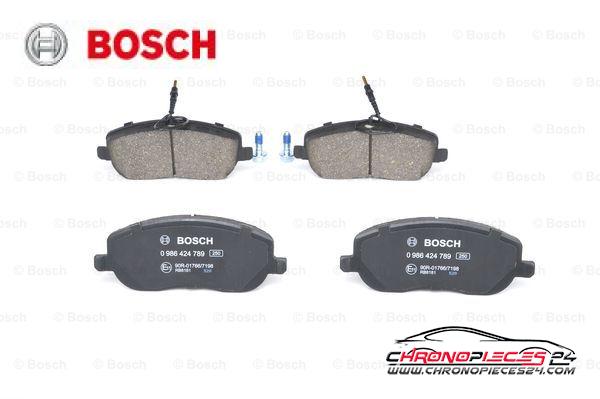 Achat de BOSCH 0 986 424 789 Kit de plaquettes de frein, frein à disque pas chères