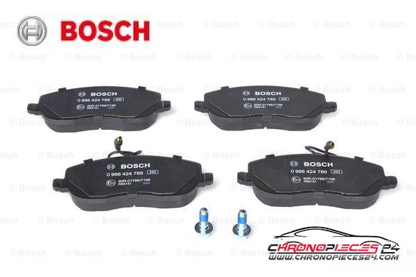 Achat de BOSCH 0 986 424 789 Kit de plaquettes de frein, frein à disque pas chères