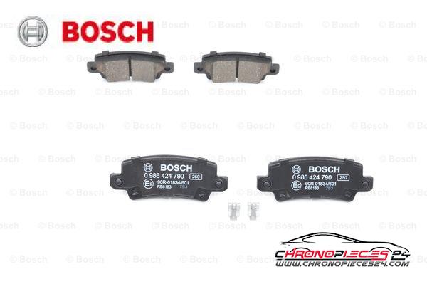 Achat de BOSCH 0 986 424 790 Kit de plaquettes de frein, frein à disque pas chères