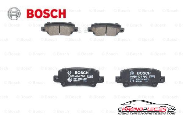 Achat de BOSCH 0 986 424 790 Kit de plaquettes de frein, frein à disque pas chères