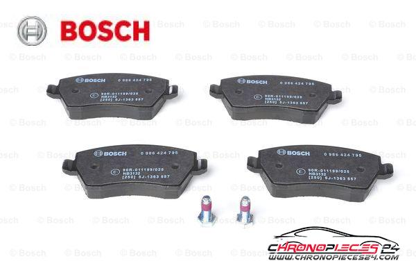 Achat de BOSCH 0 986 424 795 Kit de plaquettes de frein, frein à disque pas chères